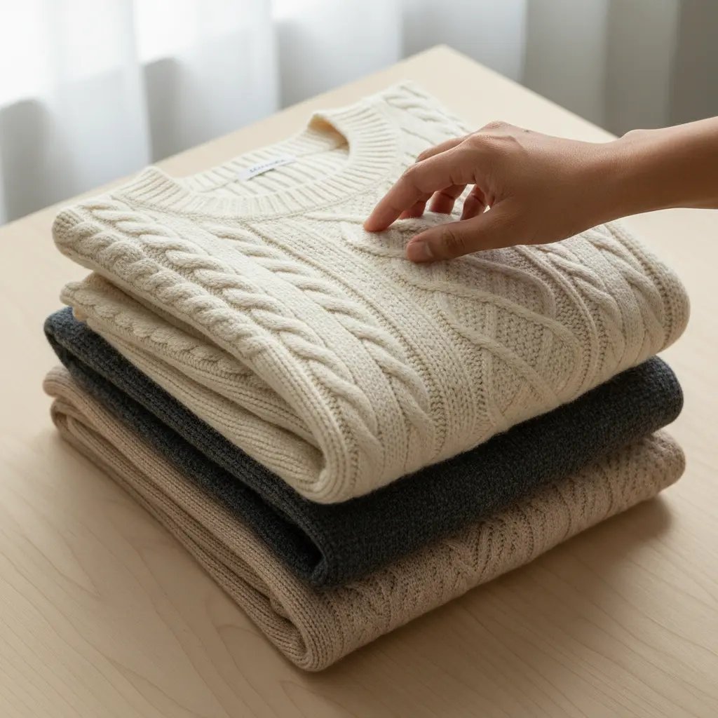 Circular knit folded sweaters